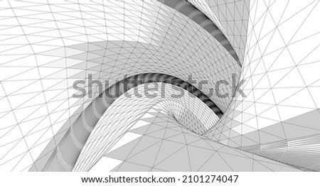 abstract geometry spiral shape 3d rendering