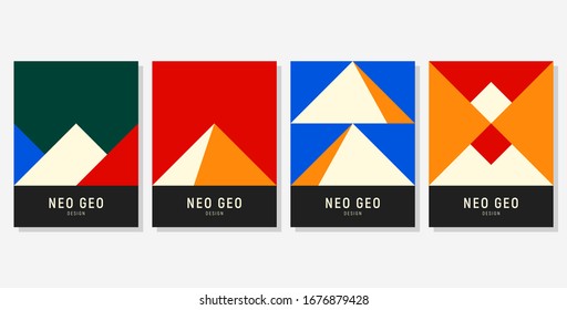 Abstract geometry in squares. A variety of colored geometric shapes and shapes combined into one composition with the possibility of generation. Modern graphic graphics.