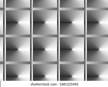 Abstract geometry stereo seamless pattern. Halftone trendy monochrome gradient vector background illustration