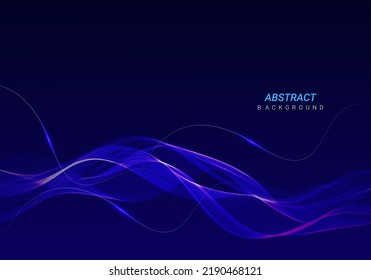 Abstract geometry stylish glossy wave line dark design background vector illustration