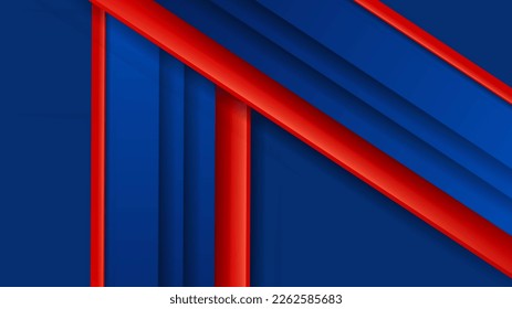 Abstract geometry stylish random shapes futuristic design background vector. Dark blue red background