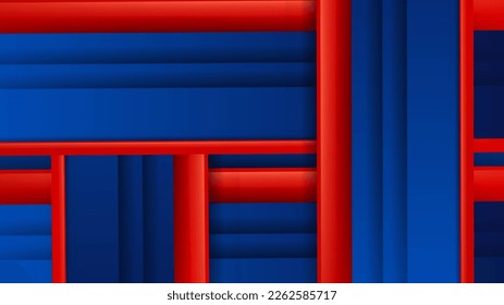 Resumen de geometría de formas elegantes al azar, vector de fondo de diseño futurista. Fondo rojo azul oscuro