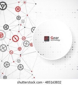 Abstract geometry technology background. Cogwheel vector.