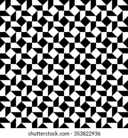 Abstract geometry tiles black and white hipster fashion pillow pattern