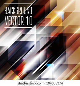 Abstract geometry triangle background with flashes.  Vector Illustration