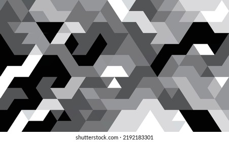 Abstract geometry triangle gray,white and black mosaic texture background pattern.	