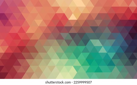 Abstract geometry triangle multi color mosaic texture background pattern.	