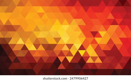 Abstraktes Geometriedreieck Orange und Gelb Farbe Mosaik Textur Hintergrund Muster.	