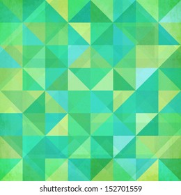 Abstract geometry triangles mottled green vector pattern