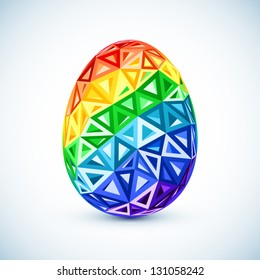 Abstract geometry triangles vector rainbow easter egg