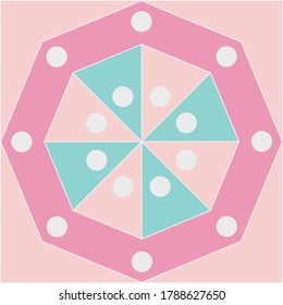 Abstract geomteric pattern on pink background. Vector Illustration.