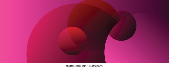 Abstract geomtrical vector background with colored gradient, creative overlapping circular shapes with different kinds of light, futuristic concept, paper cut shadow, digital poster for wallpaper art