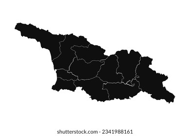 Abstract Georgia Silhouette Detailed Map, can be used for business designs, presentation designs or any suitable designs.