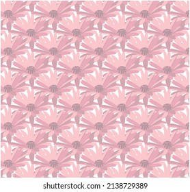 Abstract gerbera flower  pattern isolated on pink background, floral bouquet vector illustration,drawing botanical Hand-drawn flora element design,background with space for text.