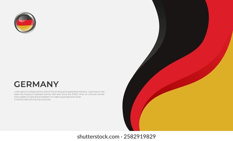 Abstract Germany Background with Flag Colors and Badge Icon