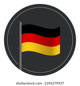 Abstract Germany Flag Flat Icon in Circle Isolated on White Background