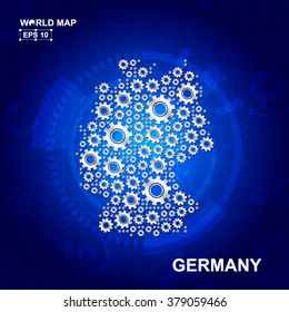 Abstract Germany gear map. Vector design