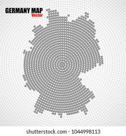 Abstract Germany map of radial dots, halftone concept. Vector illustration, eps 10
