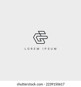 Abstract GF, FG Letters Logo Initial Based Monogram Icon Vector.