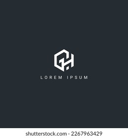 Abstract GH HG letter simple style logo design vector template.