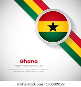 Abstract Ghana national flag on circle. Independence day of Ghana country with classic background