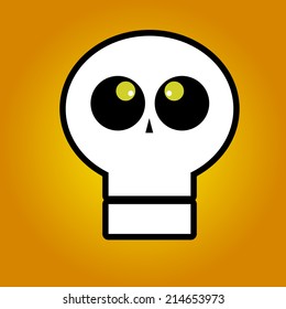 abstract ghost face on a orange background