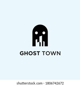 Abstract Ghost Logo. City Icon