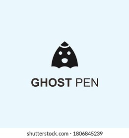 abstract ghost logo. pencil icon