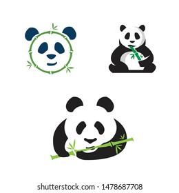 Abstract giant panda logo template design.