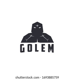 plantilla de logotipo de piedra gigante Golem