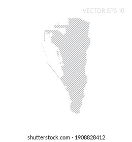 Resumen del mapa de Gibraltar con líneas diagonales grises. Mapa de rayas de Gibraltar. Ilustración del vector EPS10.
