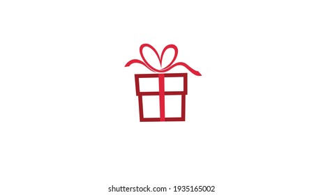 Abstract Gift box Love Symbol Vector logo Design Illustration