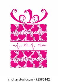 Abstract gift with hearts