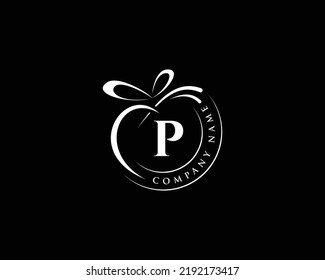 Abstrakter Geschenkbrief P Logo-Design, Vektorgrafik-Logo-Design, abgerundet Stil einfache Vektorschrift Logo-Design