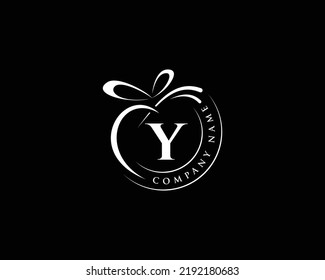 Abstract gift letter Y logo design, vector Y letter logo design, rounded style simple vector lettering logo design