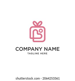 Abstract Gift Love logo Symbol Design template
