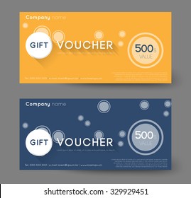 abstract gift voucher with circles, flat shadow effect