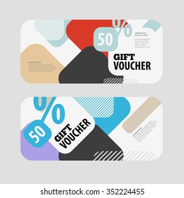 abstract gift voucher coupon design template stock vector royalty