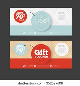 abstract gift voucher or coupon design template blank print vector flyer