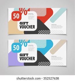 abstract gift voucher or coupon design template blank print vector flyer