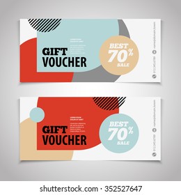 abstract gift voucher or coupon design template blank print vector flyer