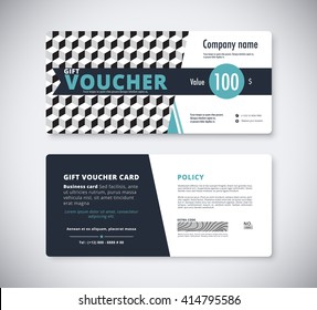 Abstract gift voucher template card. business voucher card template. vector stock.