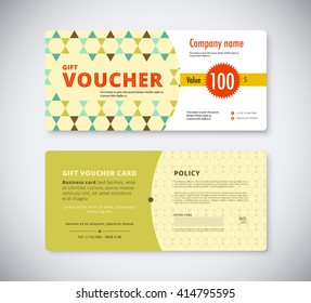 Abstract gift voucher template card. business voucher card template. vector stock.
