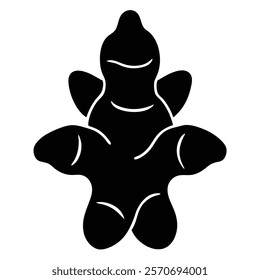 Abstract Ginger Food Silhouette Icon for Cooking