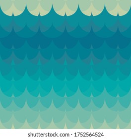 abstract Ginkgo leaf shape geometric seamless repeat pattern. sports wear, yoga wear, fashion print. blue gradient background.  