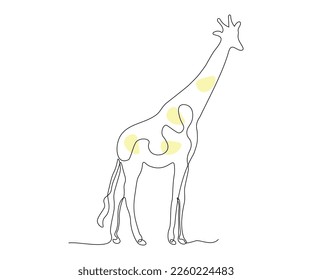 abstract giraffe large, hand-drawn, continuous mono line, single line art, contour drawing