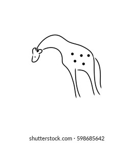 Abstract giraffe from lines on a white background vector