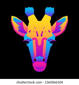 Abstract giraffe portrait pattern. Childish crafted giraffe for design birthday card, veterinarian clinic poster, pet shop sale advertising, bag print etc.  