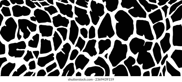 Abstract giraffe skin pattern background. Abstract art background vector designwith animal skin, doodle, black and white. Creative illustration for fabric, prints, cover, wrapping paper, textile.