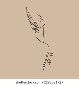 Abstract girl contour feminine design concept.